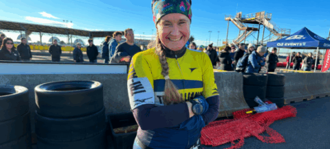 Andrea at the duathlon