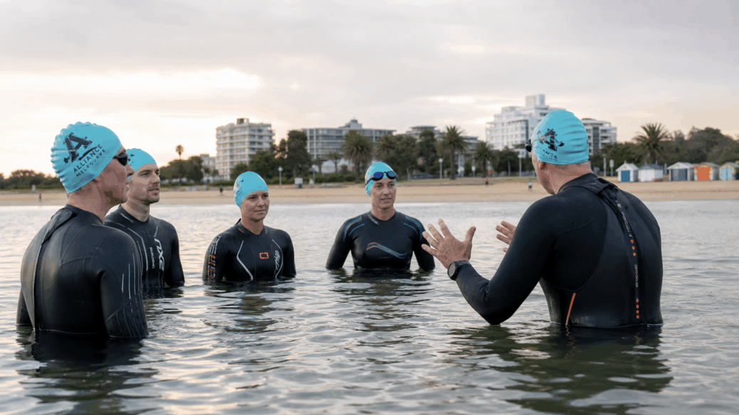 Coached open water swim confidence training in Melbourne